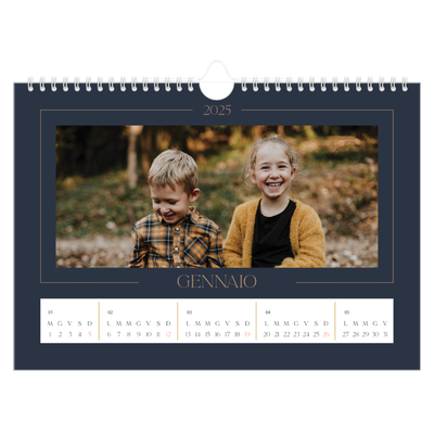 Calendario fotografico A4 — Blu prussiano [Gennaio]