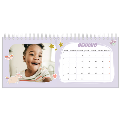 Calendari da tavolo — Unicorno arcobaleno [Gennaio]
