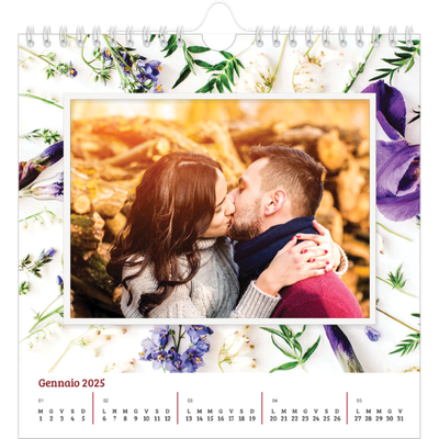 Calendari quadrati — Cornici floreali [Gennaio]