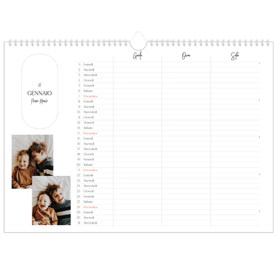 Calendario fotografico A3 — Fare programmi - Famiglia di 3 [Gennaio]