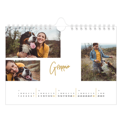 Calendario fotografico A5 — Ghirlanda d'oro [Gennaio]