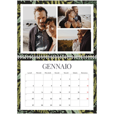 Calendario A4 Doppio — Carta da parati floreale [Gennaio]
