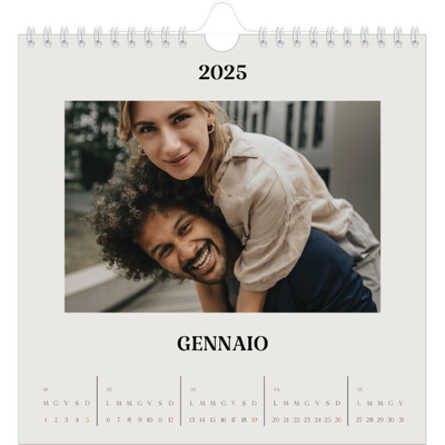 Calendari quadrati — Avorio semplice [Gennaio]