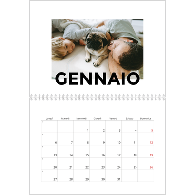 Calendario A4 Doppio — Lettere sparse [Gennaio]